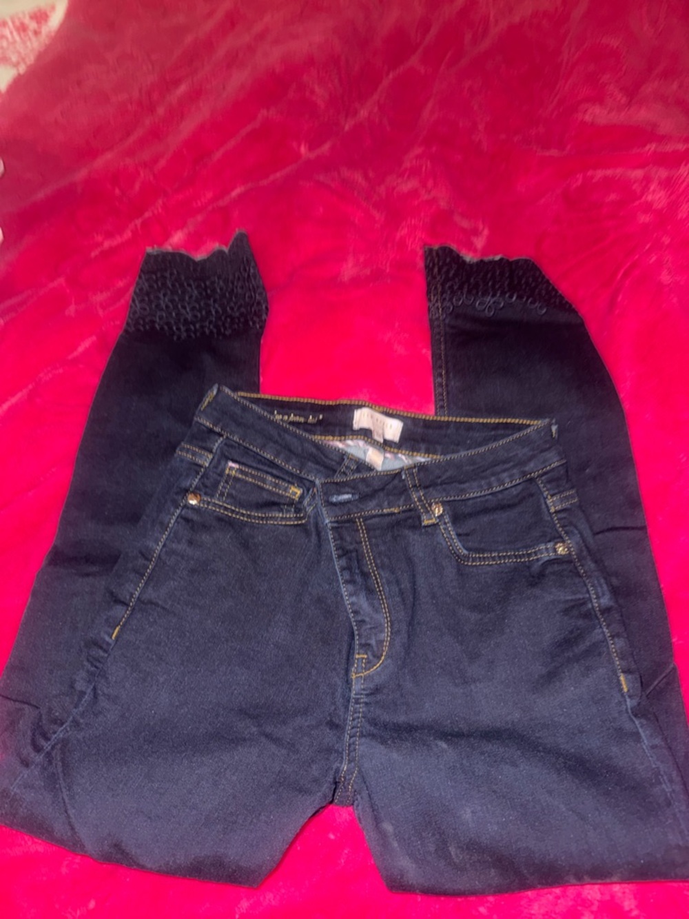 Ted Baker Classic Black Women's Denim Jeans with Elastic Ankles